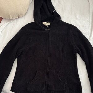 Black Hooded fleece hoodie Womens